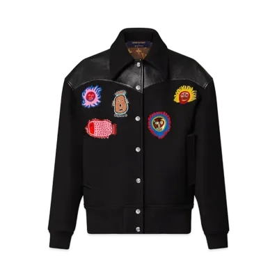 Louis Vuitton x Yayoi Kusama Faces Patches Transitional Jacket My Eternal Soul "Noir"