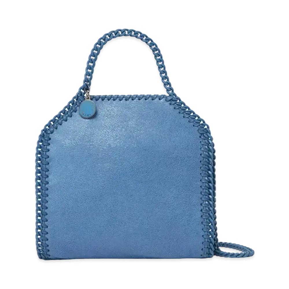 STELLA McCARTNEY Falabella Tiny Enamel Tote Bag "Sky Blue"