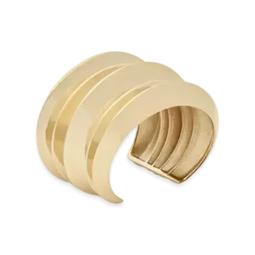 Saint Laurent Stacked Cuff in Metal "Pale Gold"