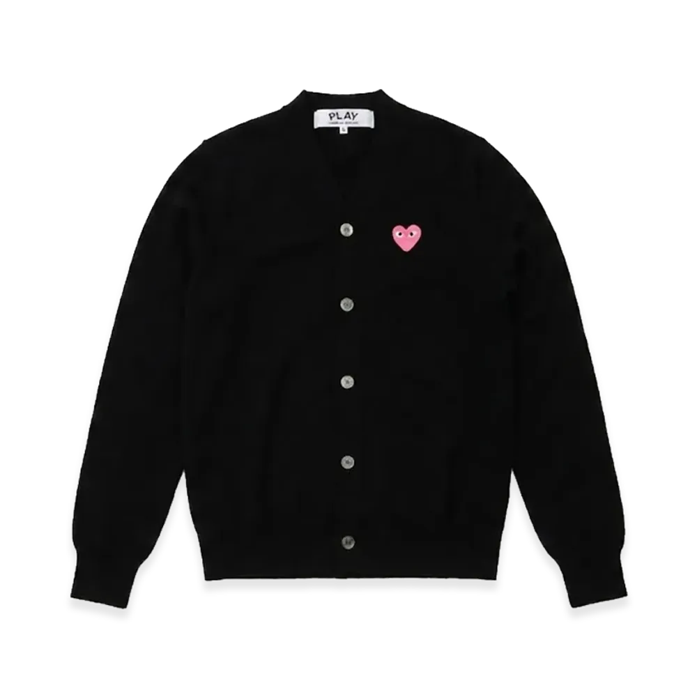 PLAY COMME des GARCONS V-Neck Cardigan "Black"