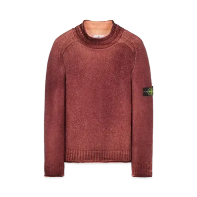 Stone Island 561A8 PURE WOOL_FAST DYE + HAND MADE AIRBRUSH "Maroon"