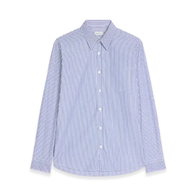 DRIES VAN NOTEN Fitted Cotton Shirt "Navy"