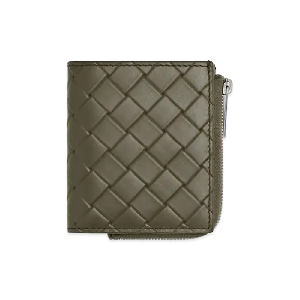Bottega Veneta Intrecciato Stamp Bi-fold Wallet "Cypress"
