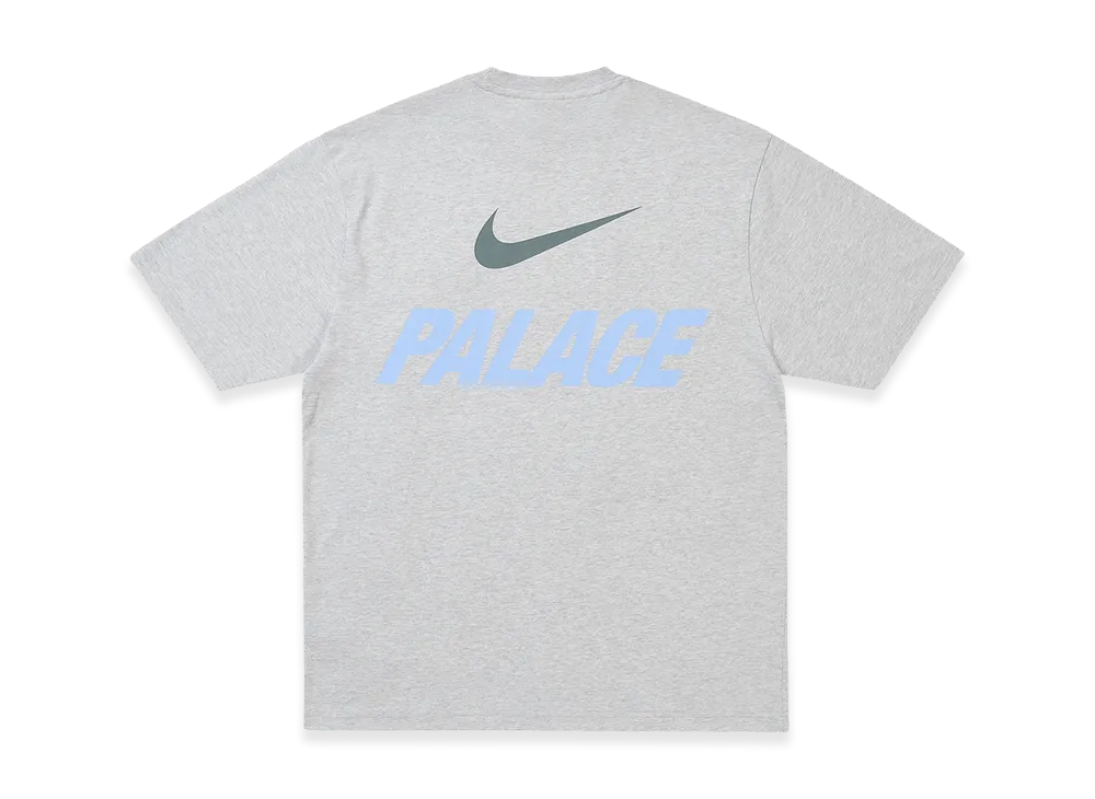 PALACE x Nike Font Swoosh T Shirt "Grey Marl"