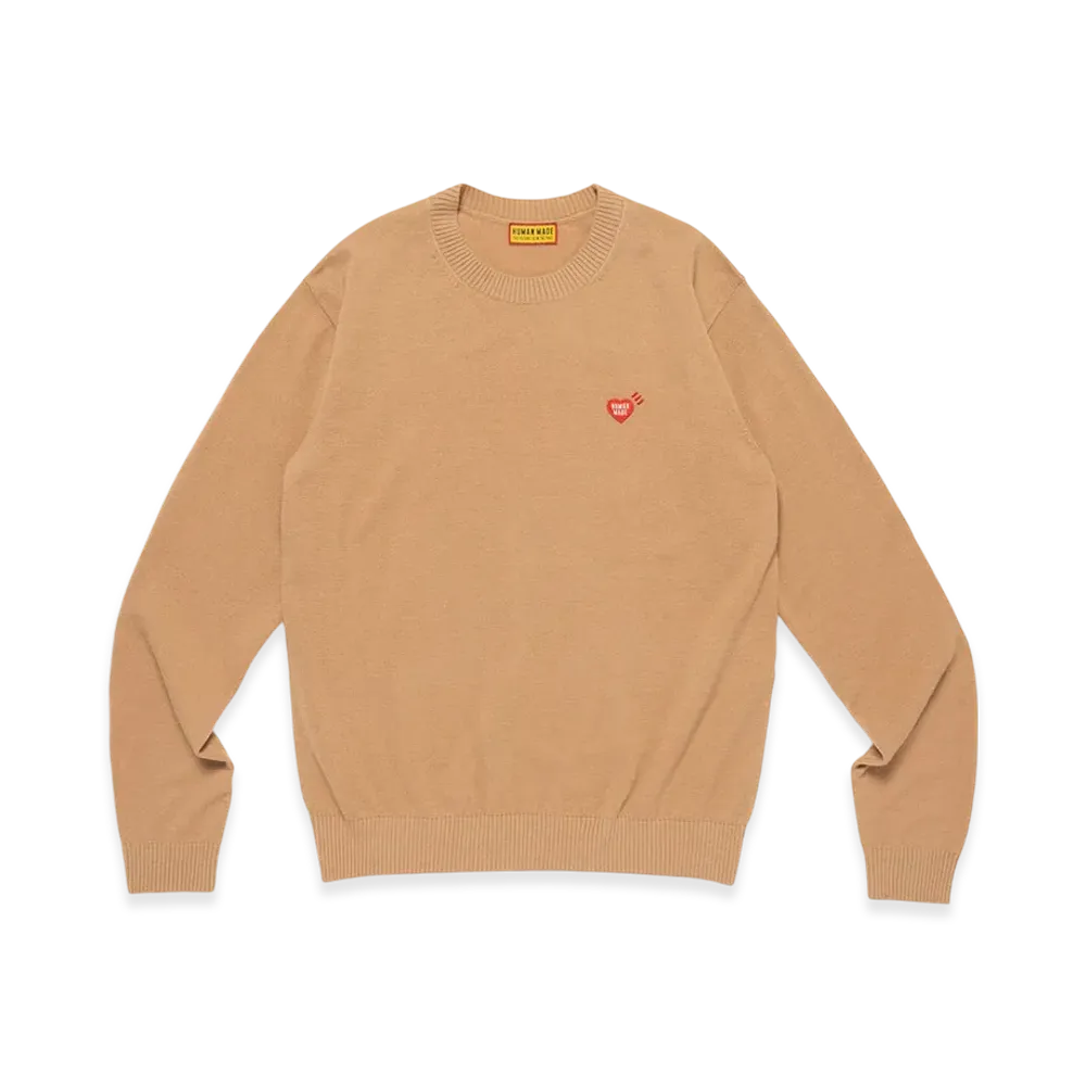 HUMAN MADE Heart Badge Knit Sweater "Beige"