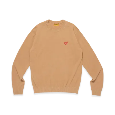 HUMAN MADE Heart Badge Knit Sweater "Beige"