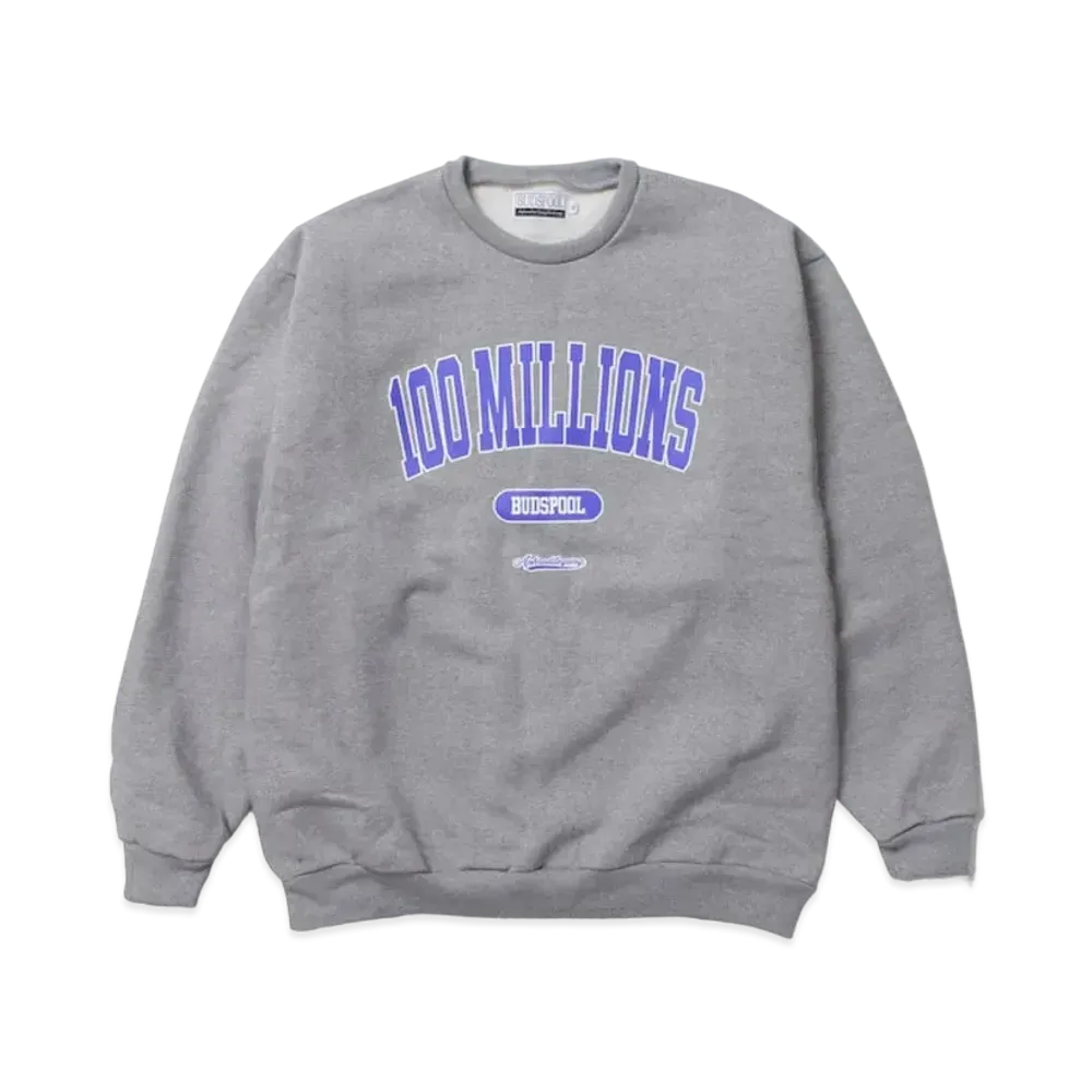 APHRODITEGANG Bud Spool 100MILLIONS Print Sweat Shirts "Grey"