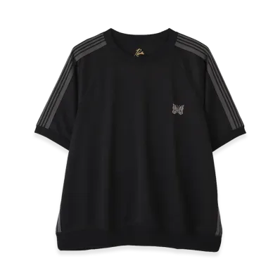 NEEDLES x BEAVER Track S/S Crew Neck Shirt-Poly Smooth "Black"