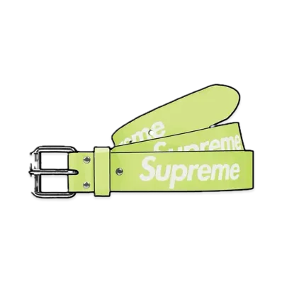Supreme Repeat Leather Belt "Fluorescent Yellow" (23SS)