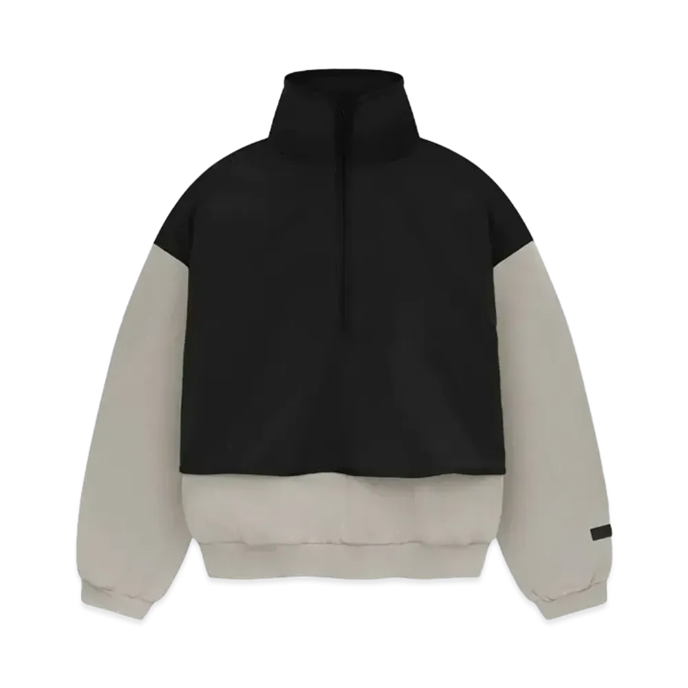 FEAR OF GOD ESSENTIALS Nylon Fleece Mockneck Sweater "Seal/Jet Black"