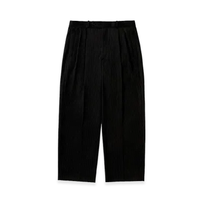 A.PRESSE Wool Wide Tapered Trousers "Navy"