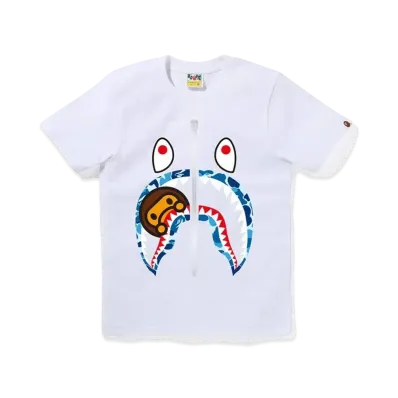 A BATHING APE ABC Camo Milo Shark Tee "White/Blue"
