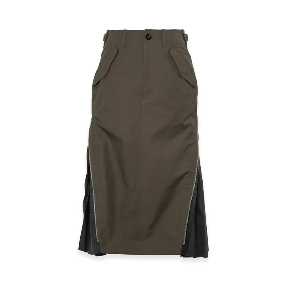 sacai Women's Cotton Weather Skirt "Khaki/Navy"