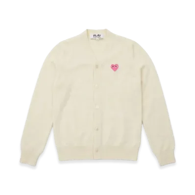 PLAY COMME des GARCONS V-Neck Cardigan "Ivory"