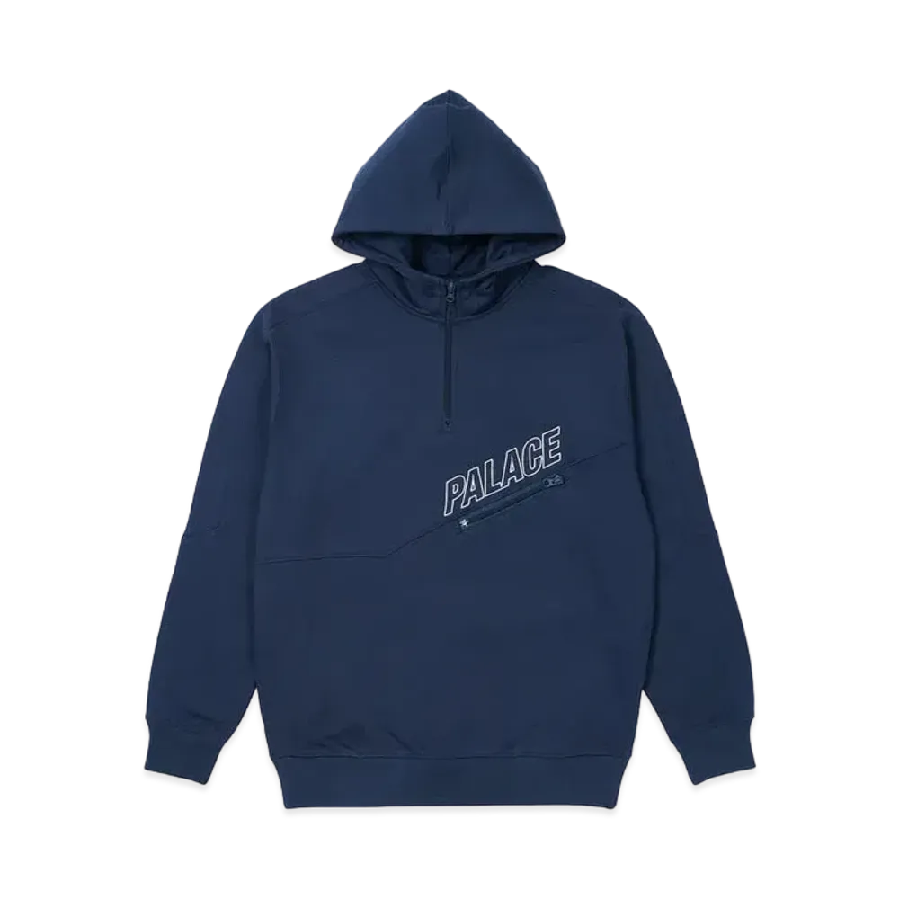 PALACE SLANT 1/4 ZIP HOOD "Blue"