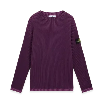 Stone Island 532C1 Vanise Full Rib RWS Wool Loose Fit Mock Neck Sweater - 24FW "Burgundy"