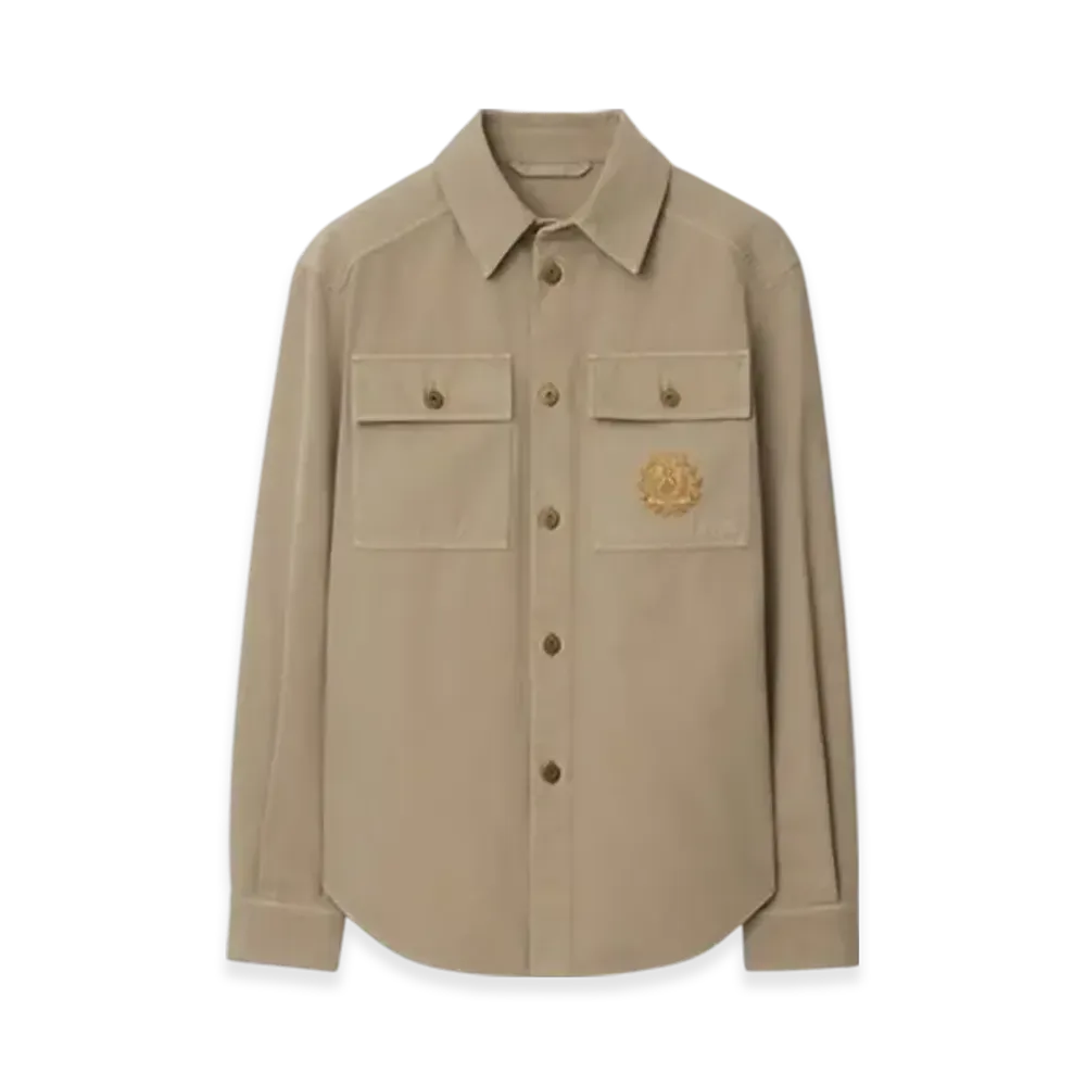 Burberry B Crest Cotton Overshirt "Quill"