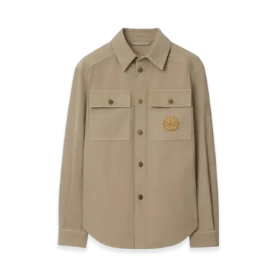 Burberry B Crest Cotton Overshirt "Quill"