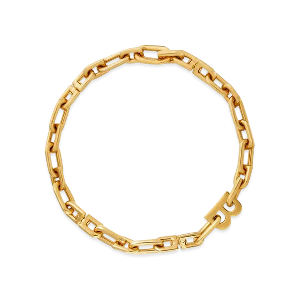 BALENCIAGA B Chain Slim Necklace "Gold"