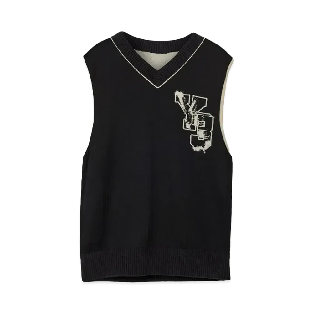 Y-3 Logo Knit Vest "Black/Off White"