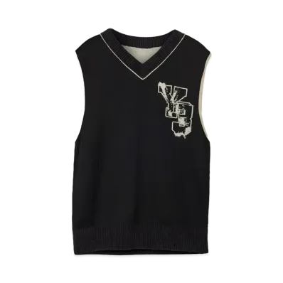 Y-3 Logo Knit Vest "Black/Off White"