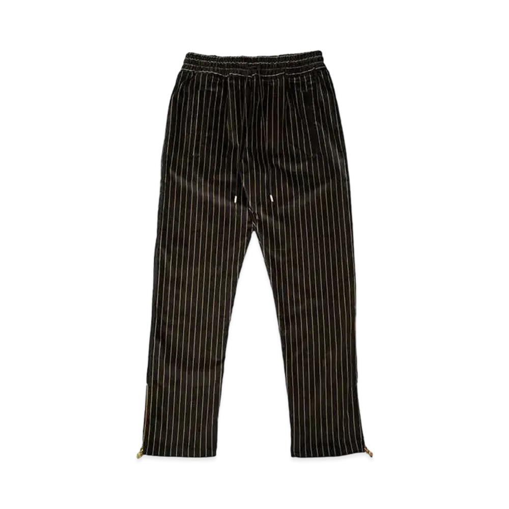 Just Don Sound Pinstripe Track Pant "Black"