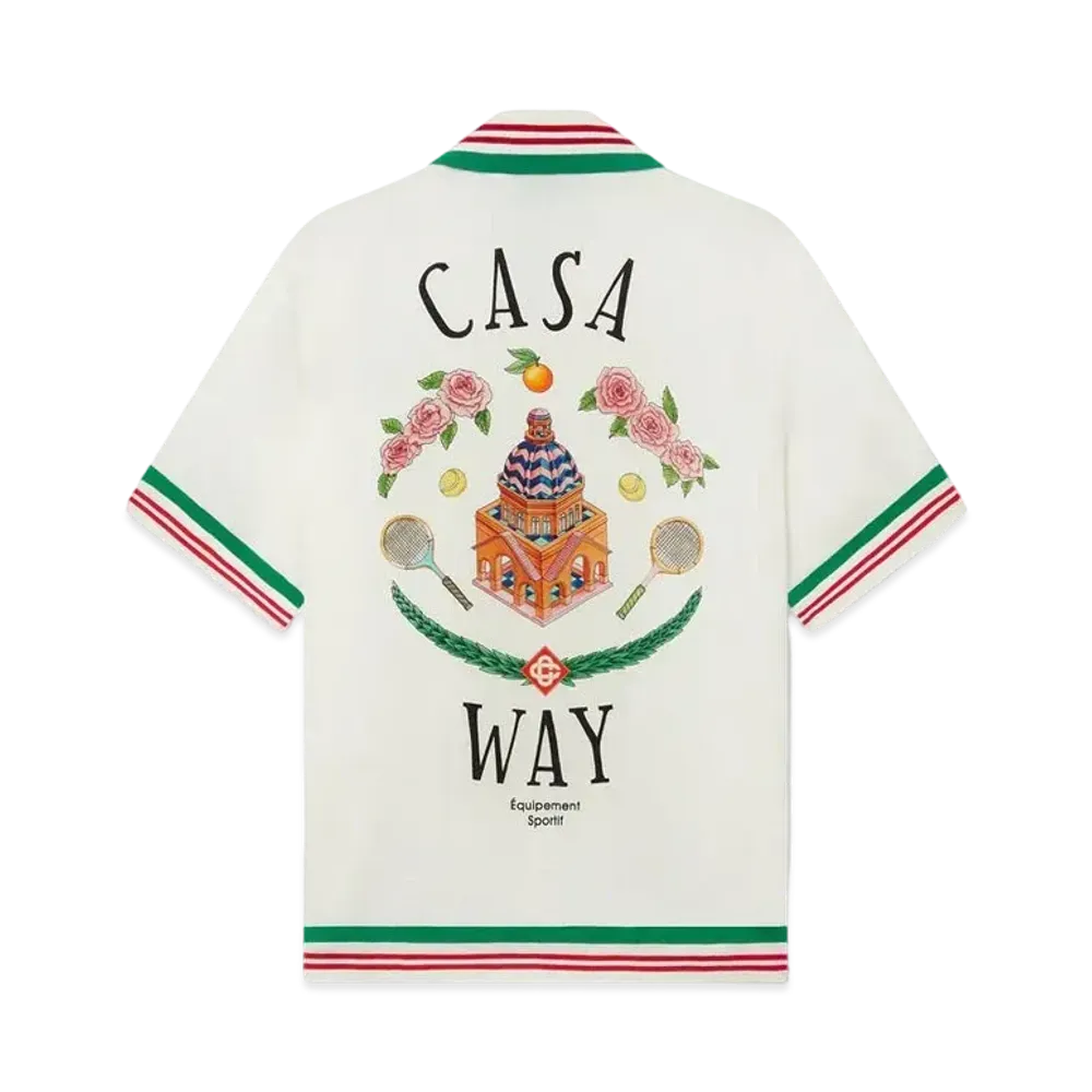 Casablanca Casa Way Knitted Collar Silk Shirt "Multi"