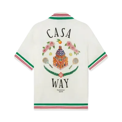 Casablanca Casa Way Knitted Collar Silk Shirt "Multi"