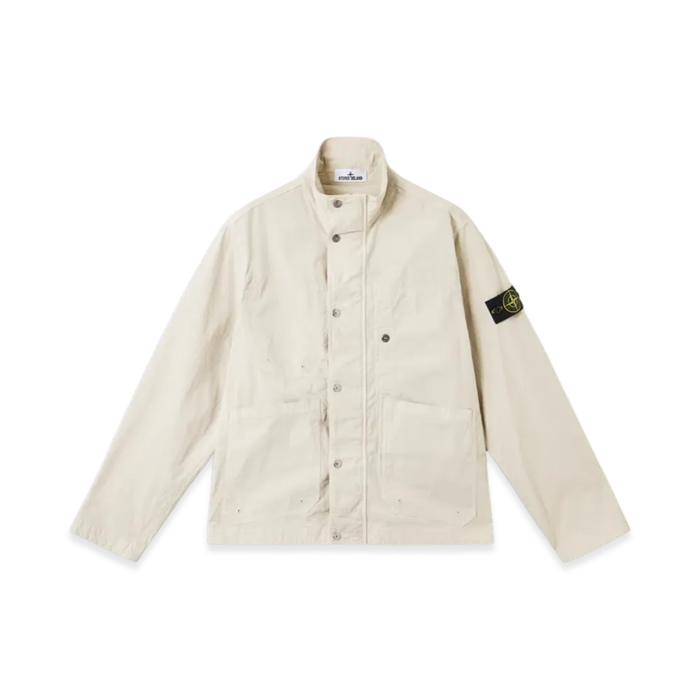 Stone Island 4100044 Mil-Spec Stretch Ripstop-TC Jacket with Hidden Two-Way Zip and Anti-Drop - 25SS "Sand"