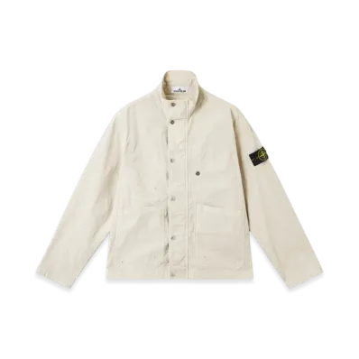 Stone Island 4100044 Mil-Spec Stretch Ripstop-TC Jacket with Hidden Two-Way Zip and Anti-Drop - 25SS "Sand"