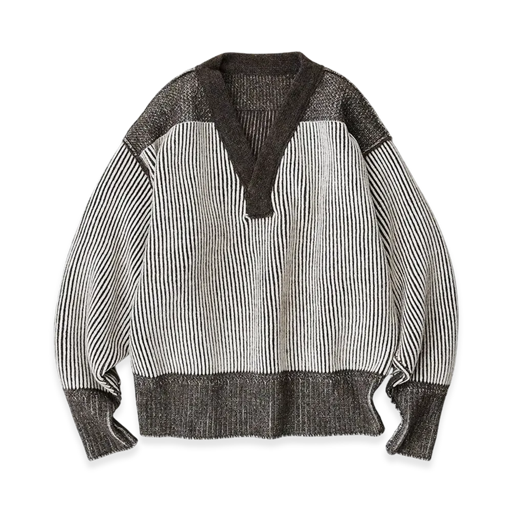 NICENESS Goldblum Mechanic Sweater "Gray/Off White"