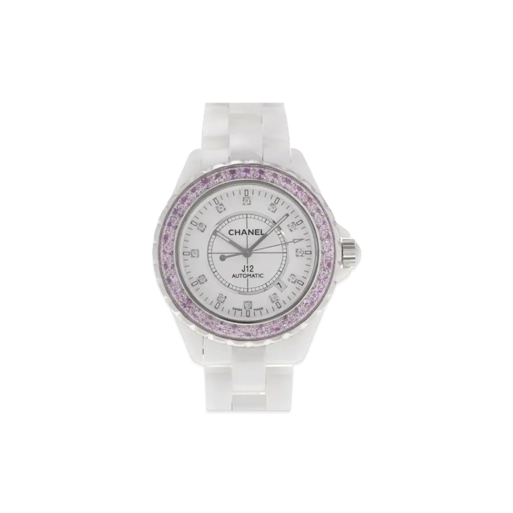 CHANEL J12 Ceramic 42mm Automatic 12P Diamonds/Bezel Pink Sapphires "White"