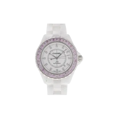 CHANEL J12 Ceramic 42mm Automatic 12P Diamonds/Bezel Pink Sapphires "White"