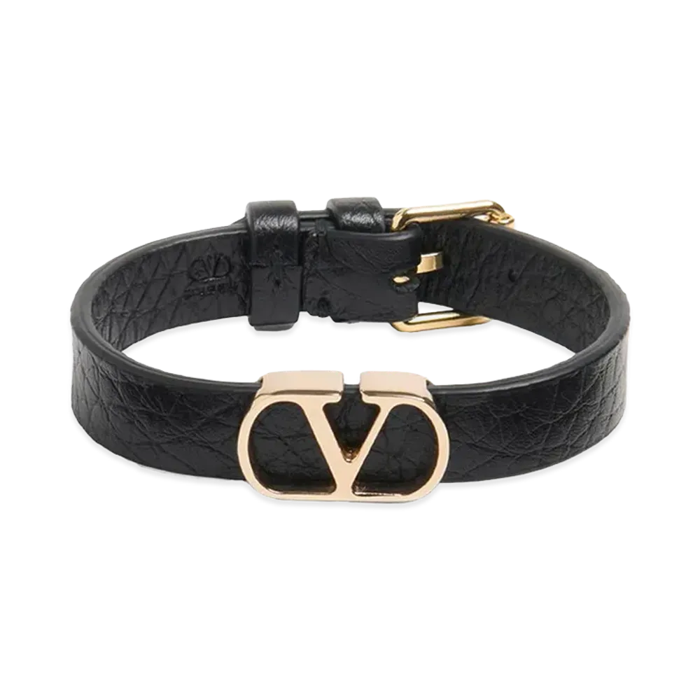 Valentino V Logo Signature Bracelet "Black"