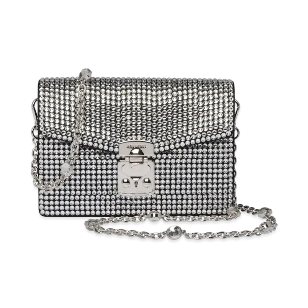 MIU MIU Miu Confidential Nappa Leather And Crystal Bag "Black"