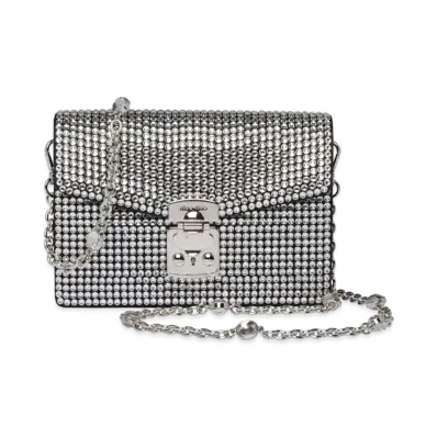 MIU MIU Miu Confidential Nappa Leather And Crystal Bag "Black"