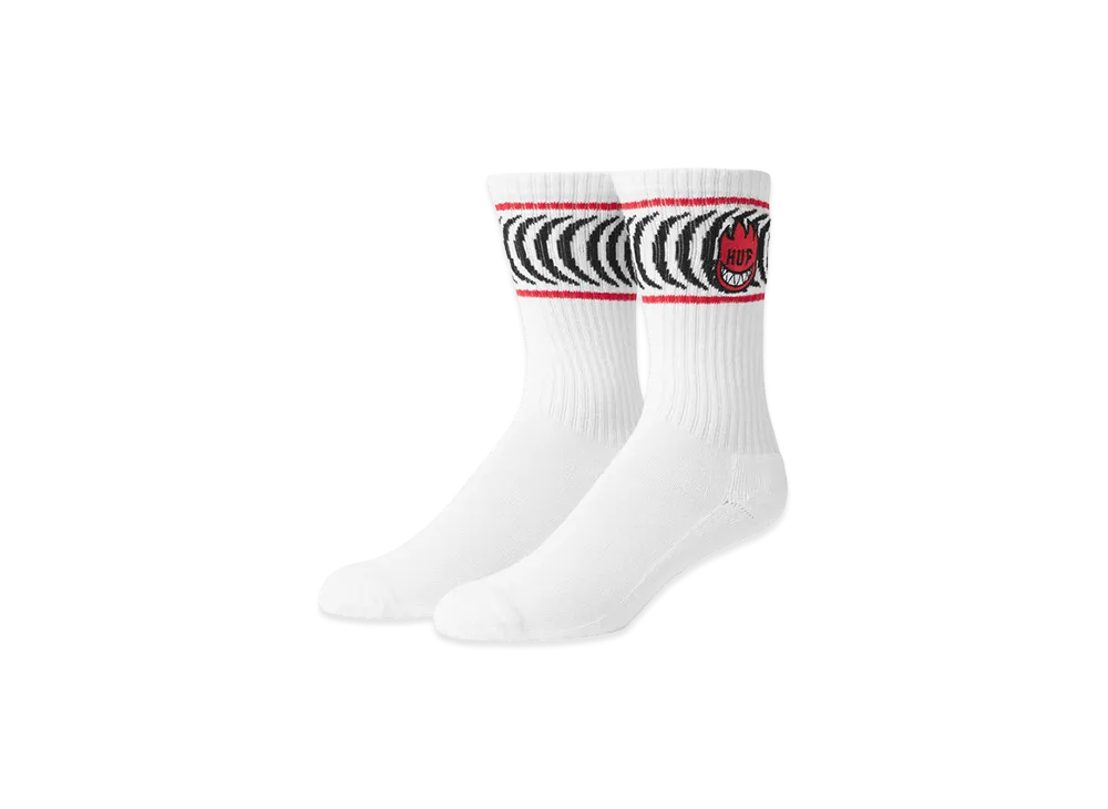 HUF x SPITFIRE Spiral Socks "White"