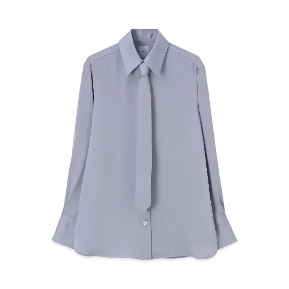 Paul Smith Women's Satin Tie Shirt "LightBlue"