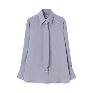 Paul Smith Women's Satin Tie Shirt "LightBlue"
