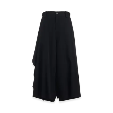 Yohji Yamamoto Gabardine Backside Wrap S Pants "Black"