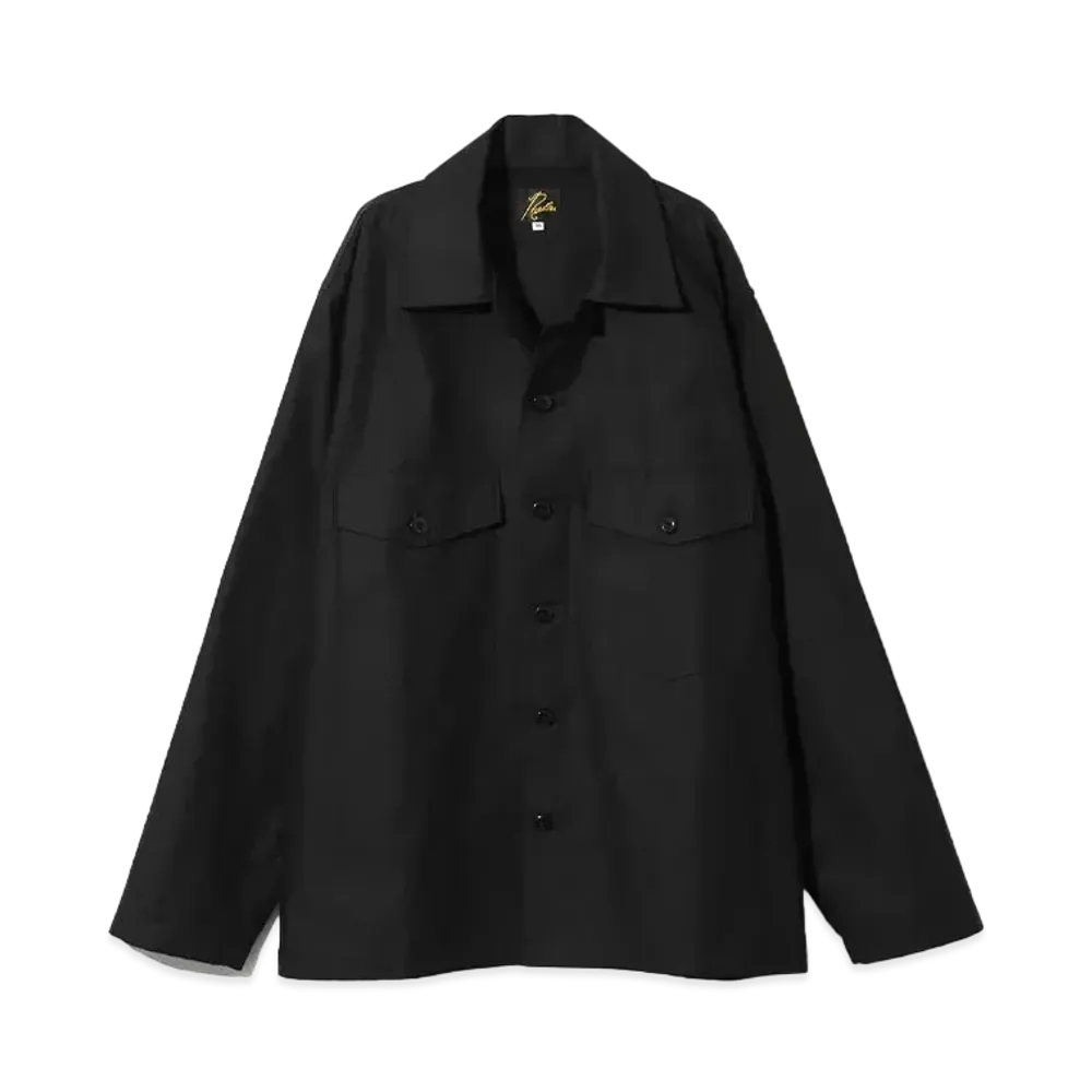 Needles L/S Fatigue Shirt Back Sateen "Black"