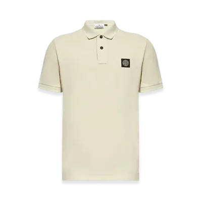 Stone Island 2SC18 Stretch Organic Cotton Pique Slim Fit S/S Polo Shirt - 24FW "Off White"