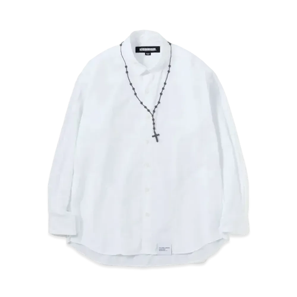 NEIGHBORHOOD Cross Embroidery Shirt LS "White"
