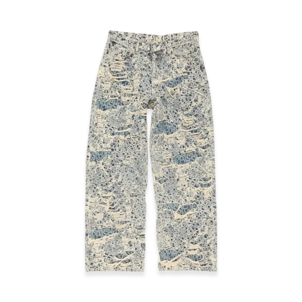 Acne Studios Baggy Fit Jeans - 1981 Distressed Monogram "Mid Blue"