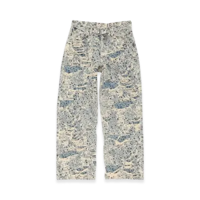 Acne Studios Baggy Fit Jeans - 1981 Distressed Monogram "Mid Blue"