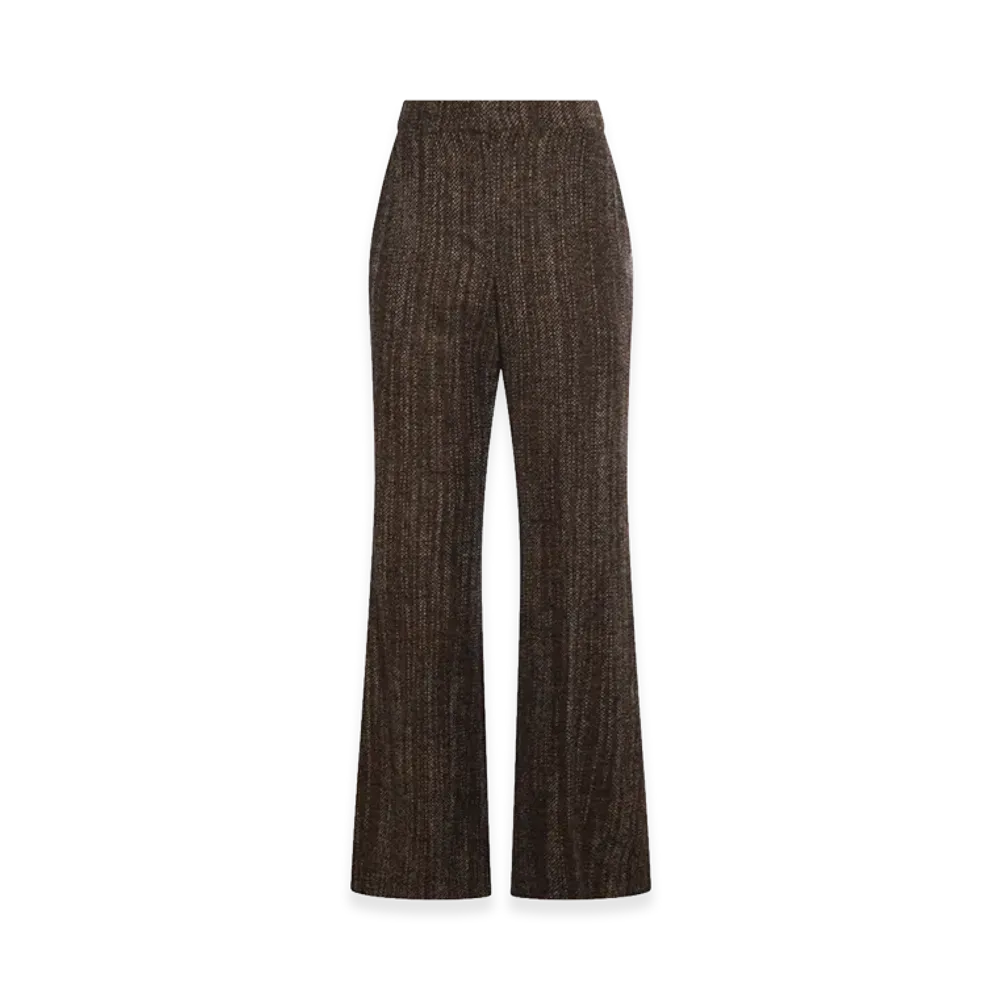 FENDI Women's Wool And Alpaca Trousers "Rust Brown"