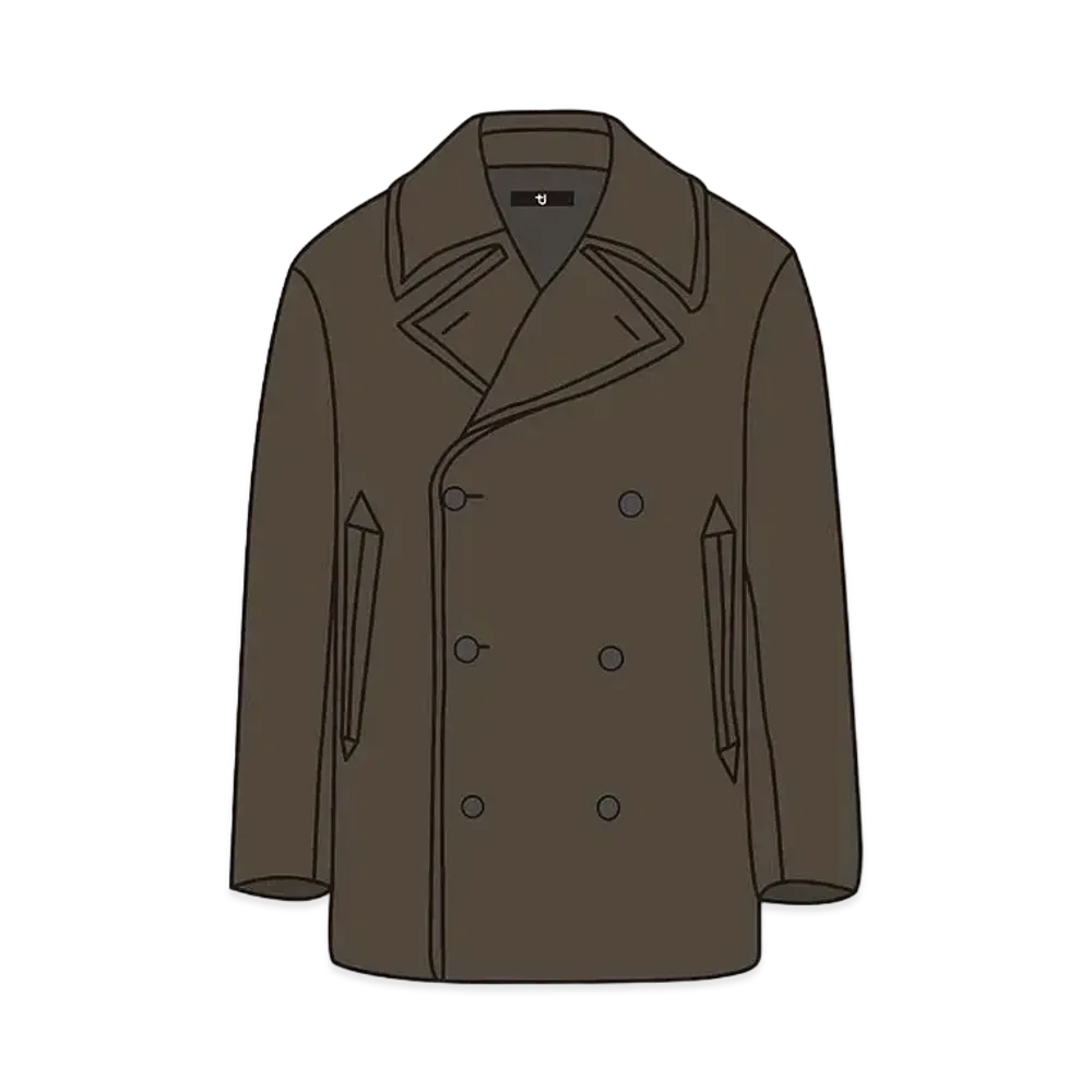 UNIQLO +J WoolO Wool Blend OverSize Pea Coat 445769 "Olive"
