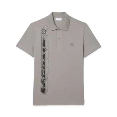 LACOSTE 3D Graphic Print Polo Shirt "Grey"