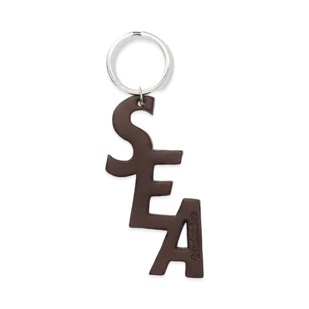 WIND AND SEA Leather (S_E_A) Key Holder "Brown"