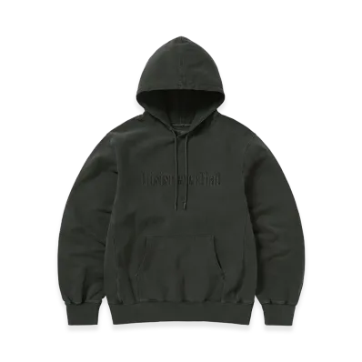 thisisneverthat Overdyed Embroidery Hoodie "Charcoal"